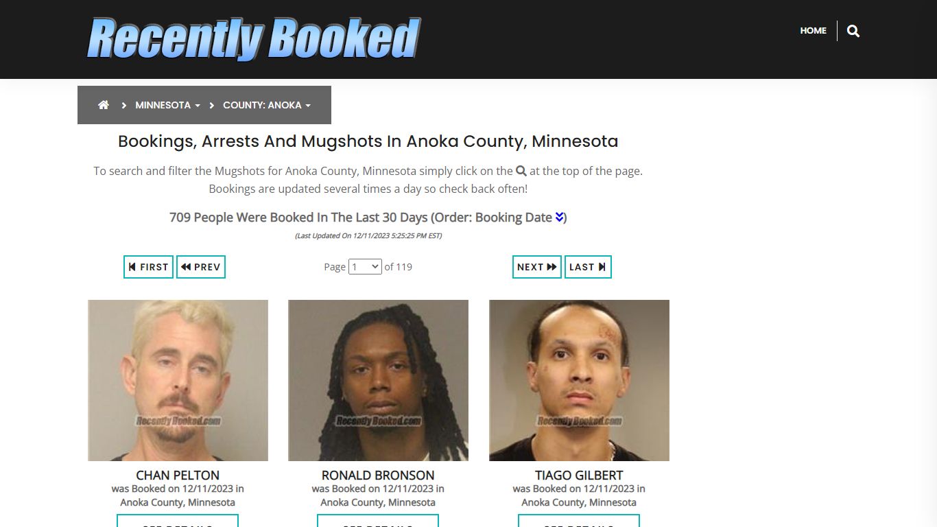 Bookings, Arrests and Mugshots in Anoka County, Minnesota