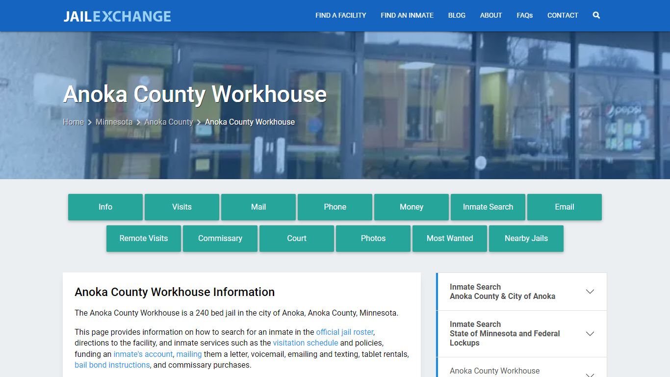 Anoka County Workhouse, MN Inmate Search, Information - Jail Exchange